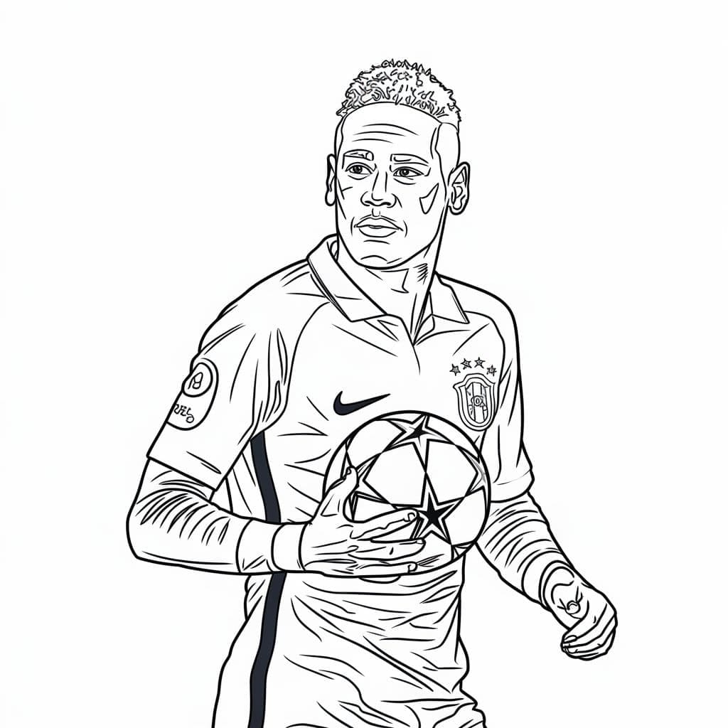 Neymar stampabile per bambini da colorare