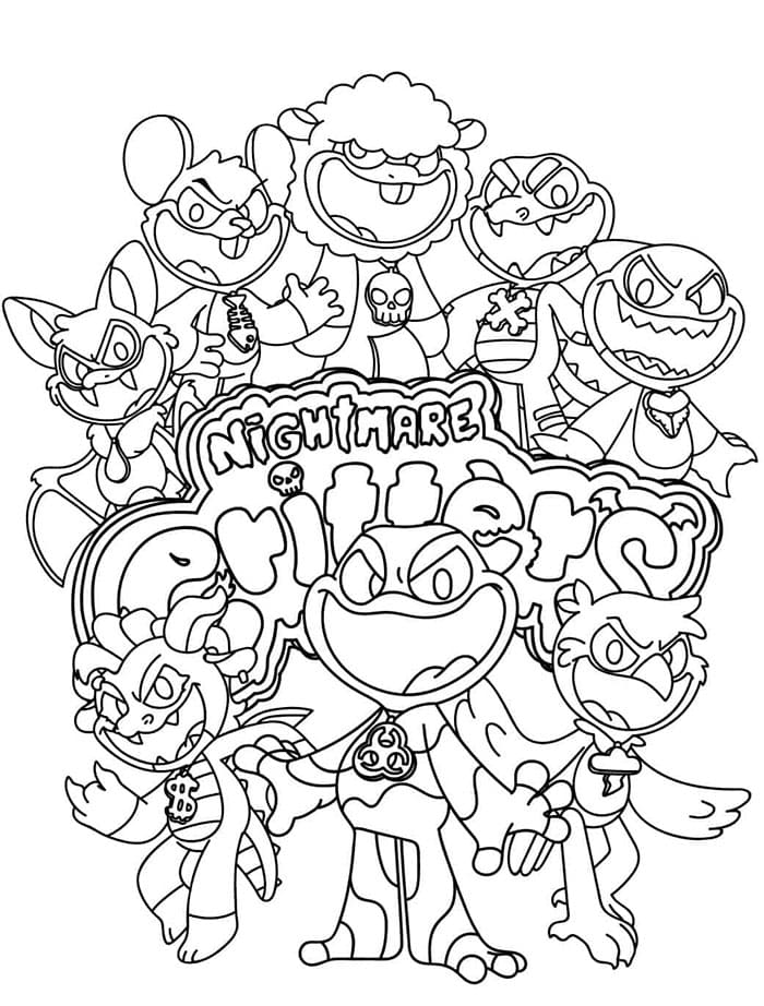Nightmare Critters Poppy Playtime 4 da colorare