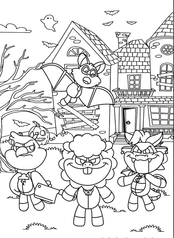 Nightmare Critters nella notte di Halloween da colorare