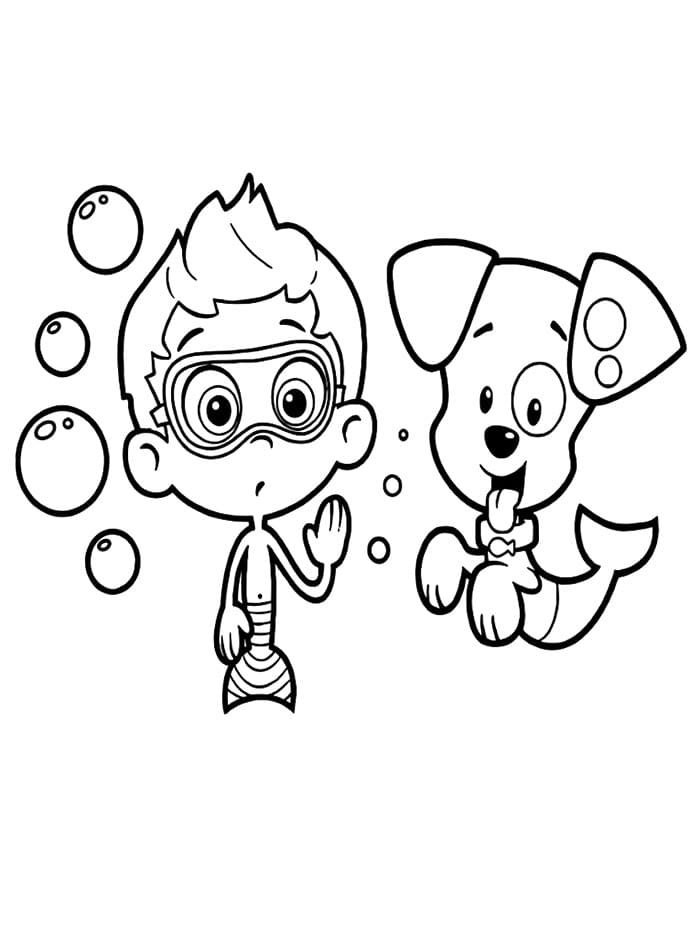 Nonnie e il suo cucciolo di bolla da colorare