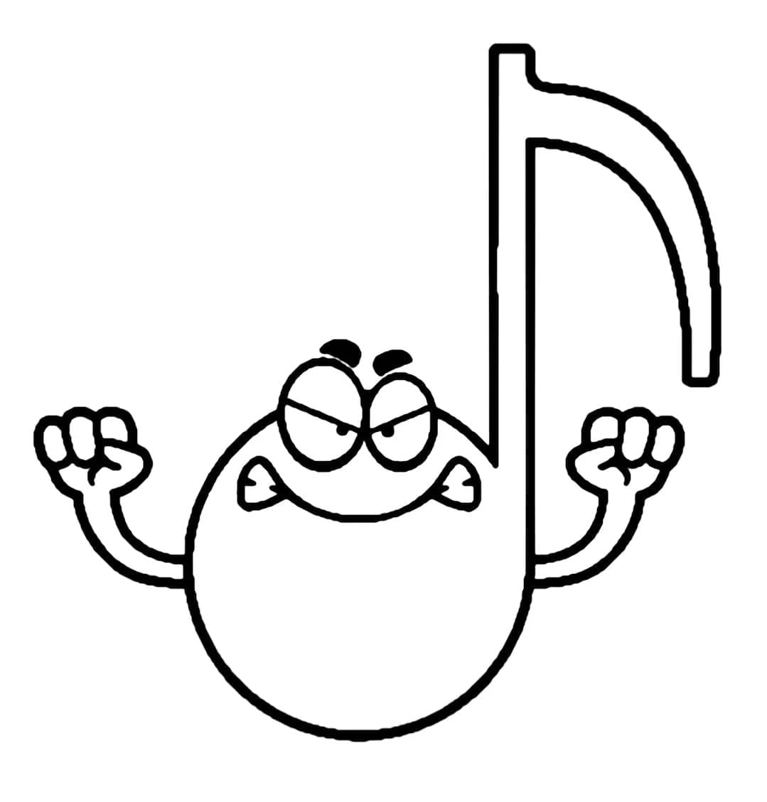 Nota Musicale Arrabbiata da colorare