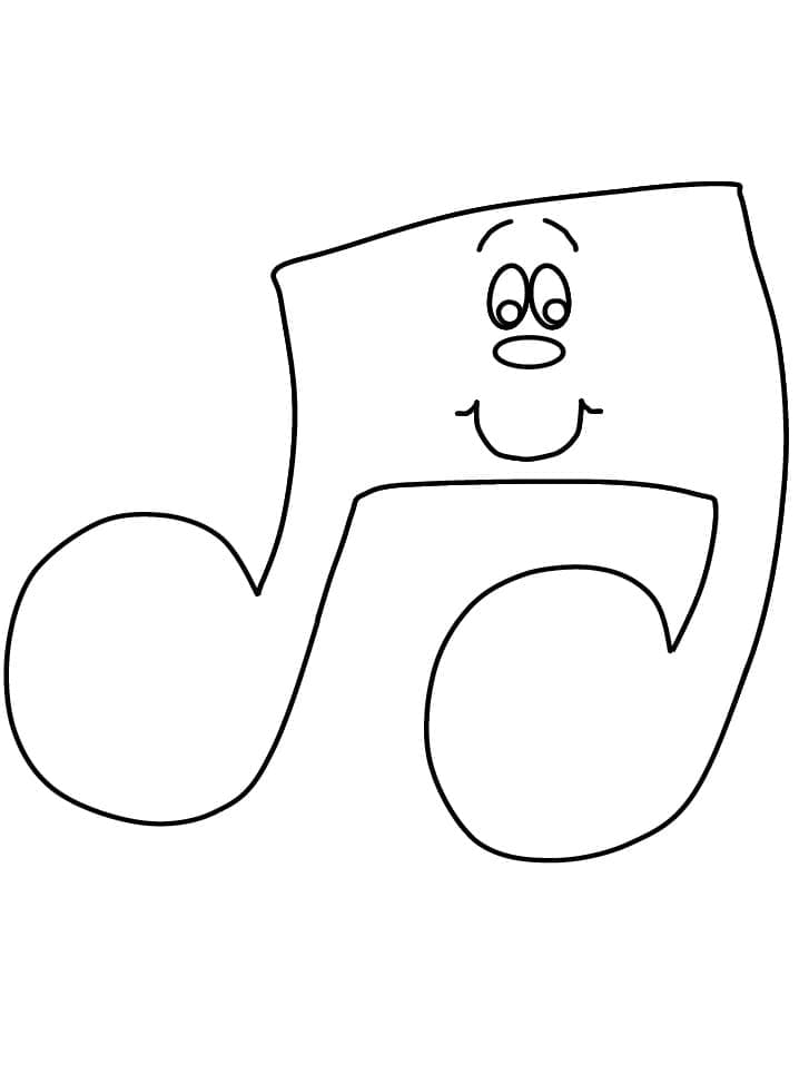 Nota Musicale Carina da colorare