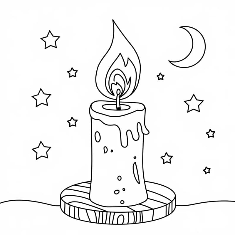 Notte di candela da colorare