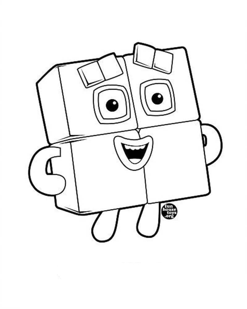 Numberblocks 4 da colorare