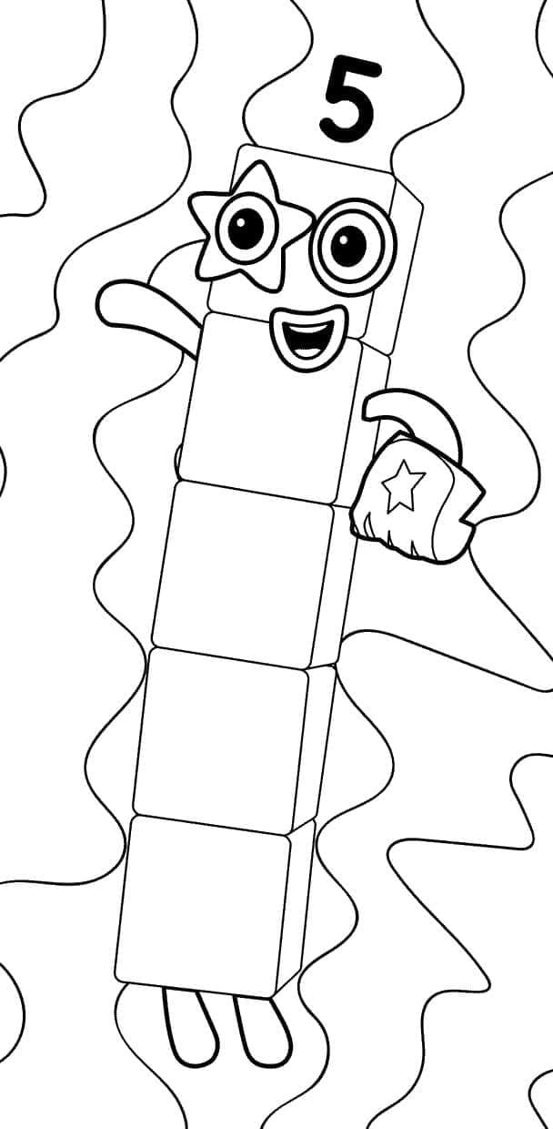 Numberblocks 5 da colorare