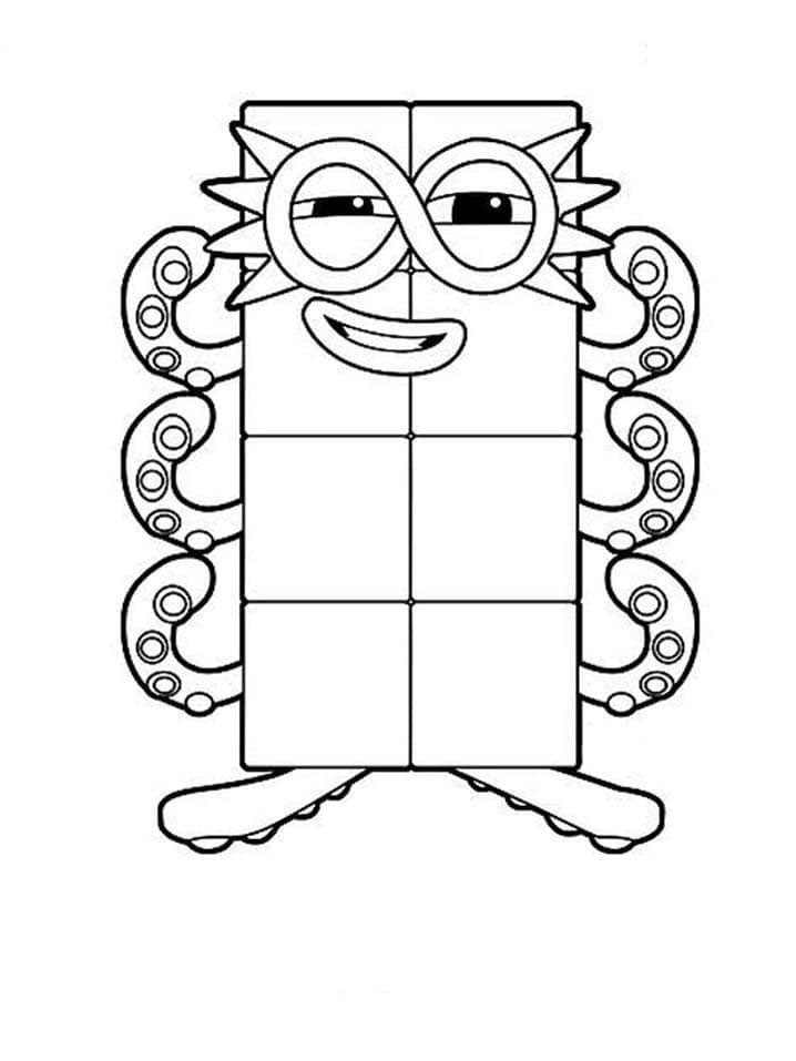 Numberblocks 8 da colorare