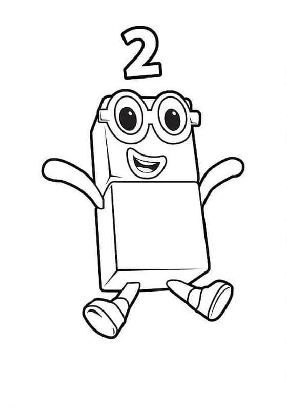 Numberblocks Due da colorare