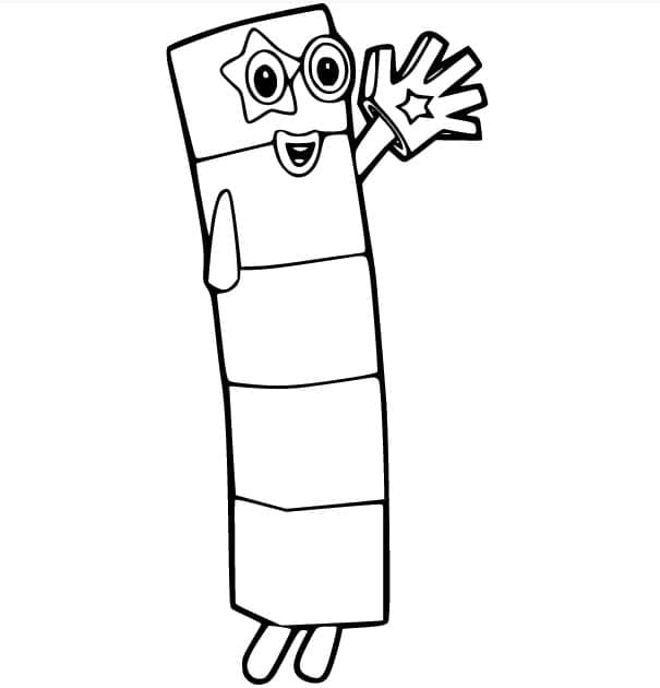 Numberblocks Numero 5 da colorare
