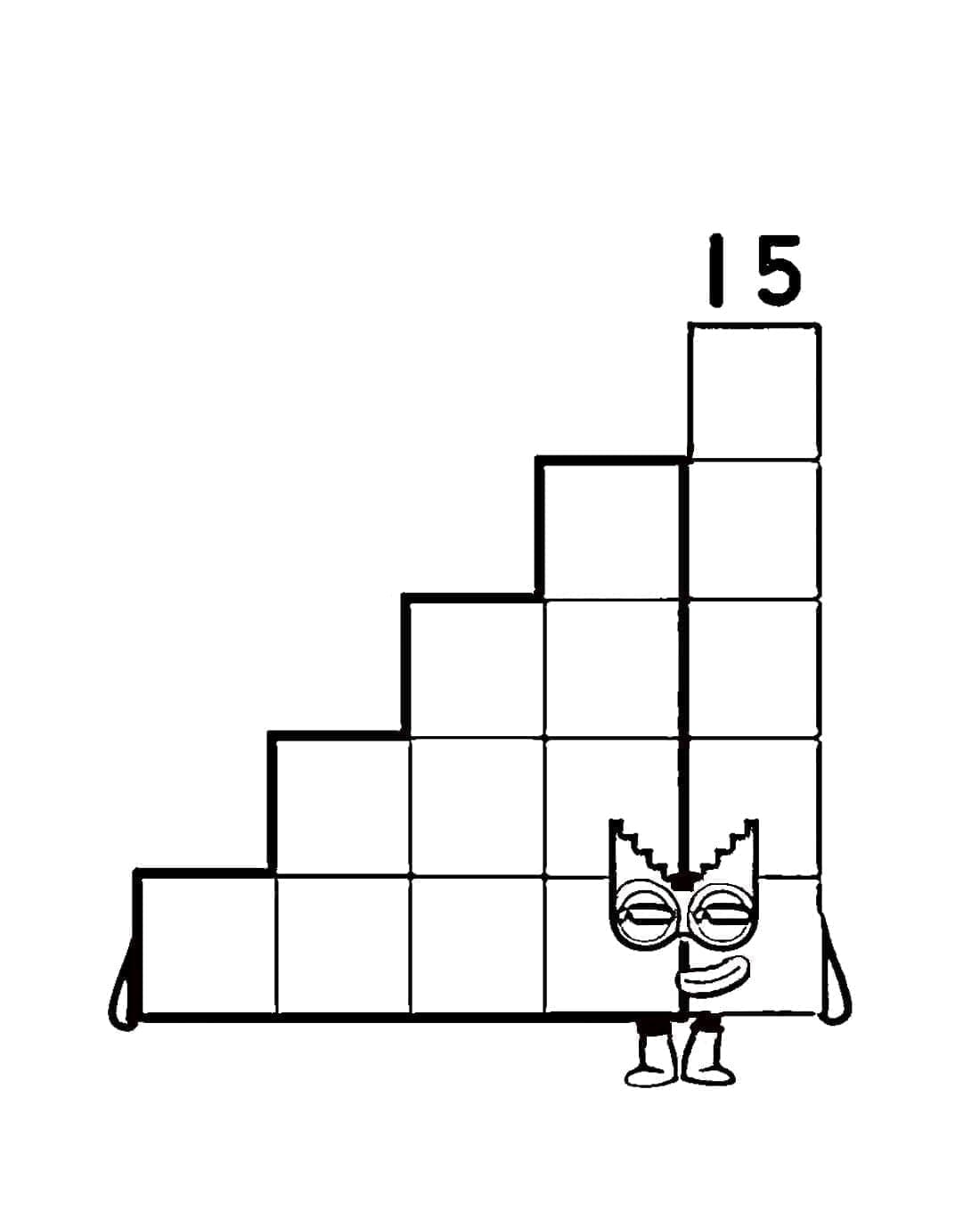 Numero 15 Numberblock da colorare