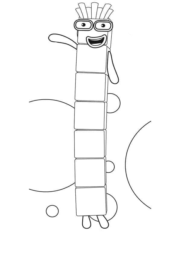 Numero 7 da Numberblocks da colorare