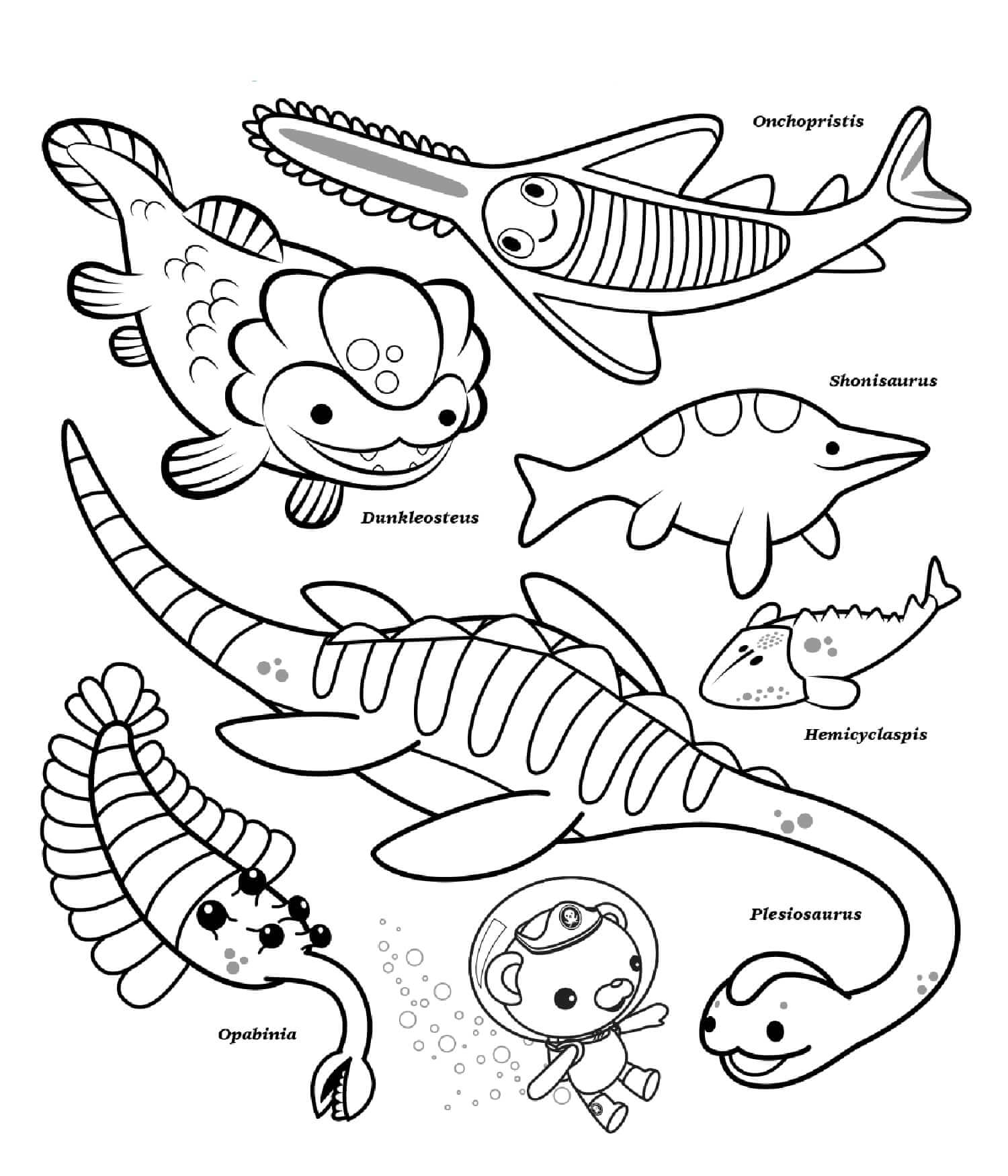 Octonauts Ocean Creatures da colorare
