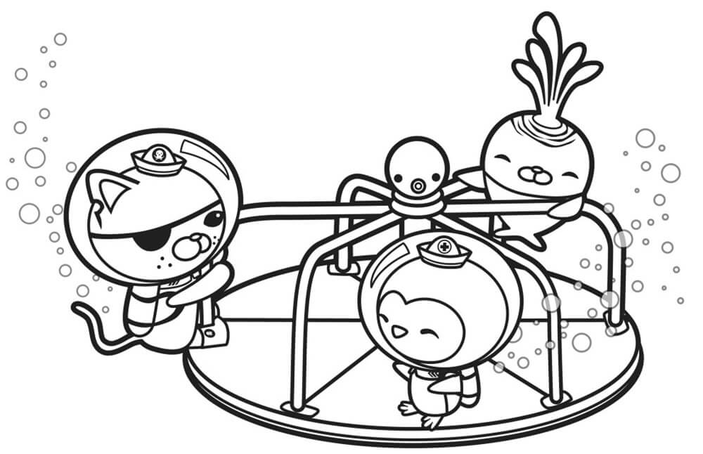 Octonauts Playing Wheel da colorare