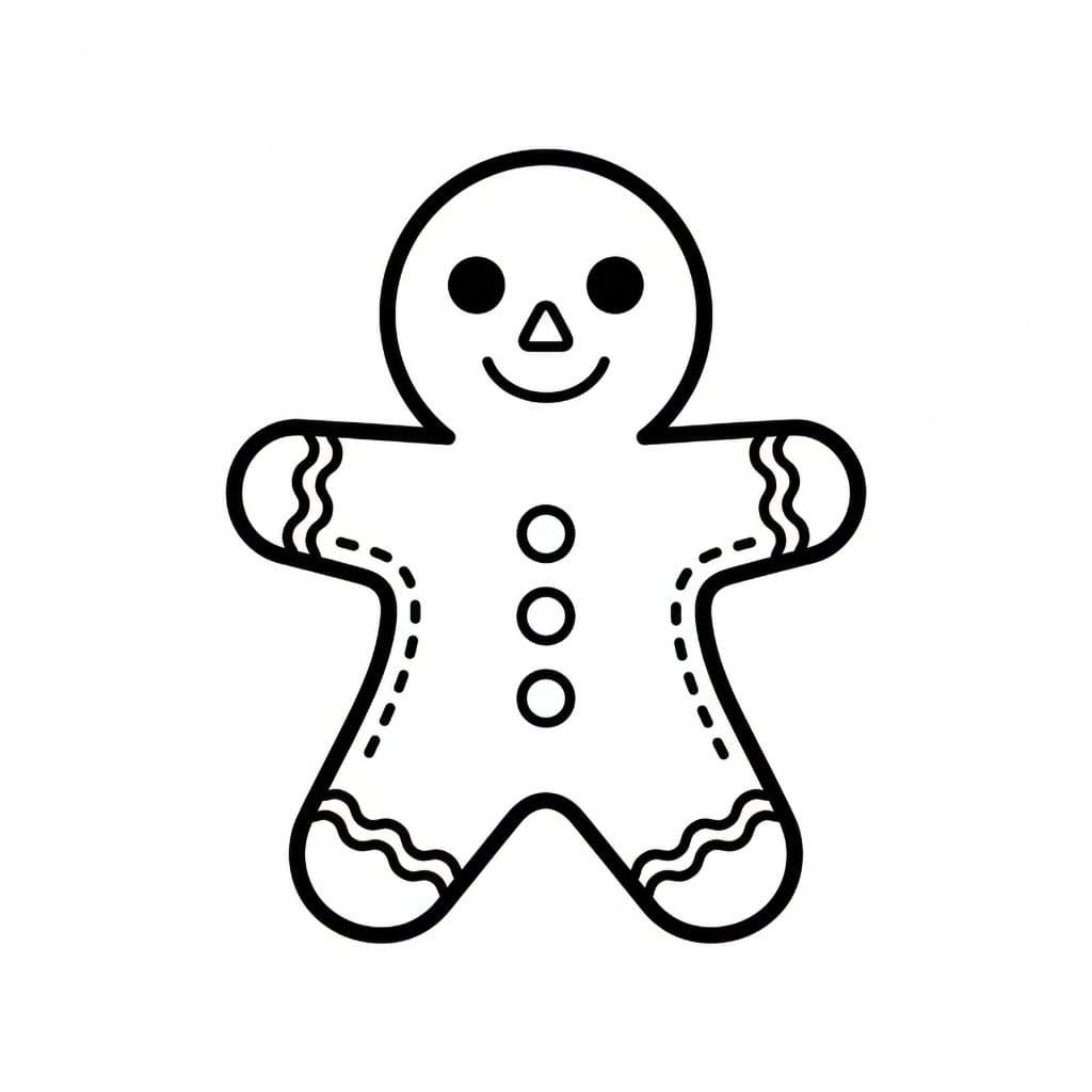 Omino di pan di zenzero base da colorare