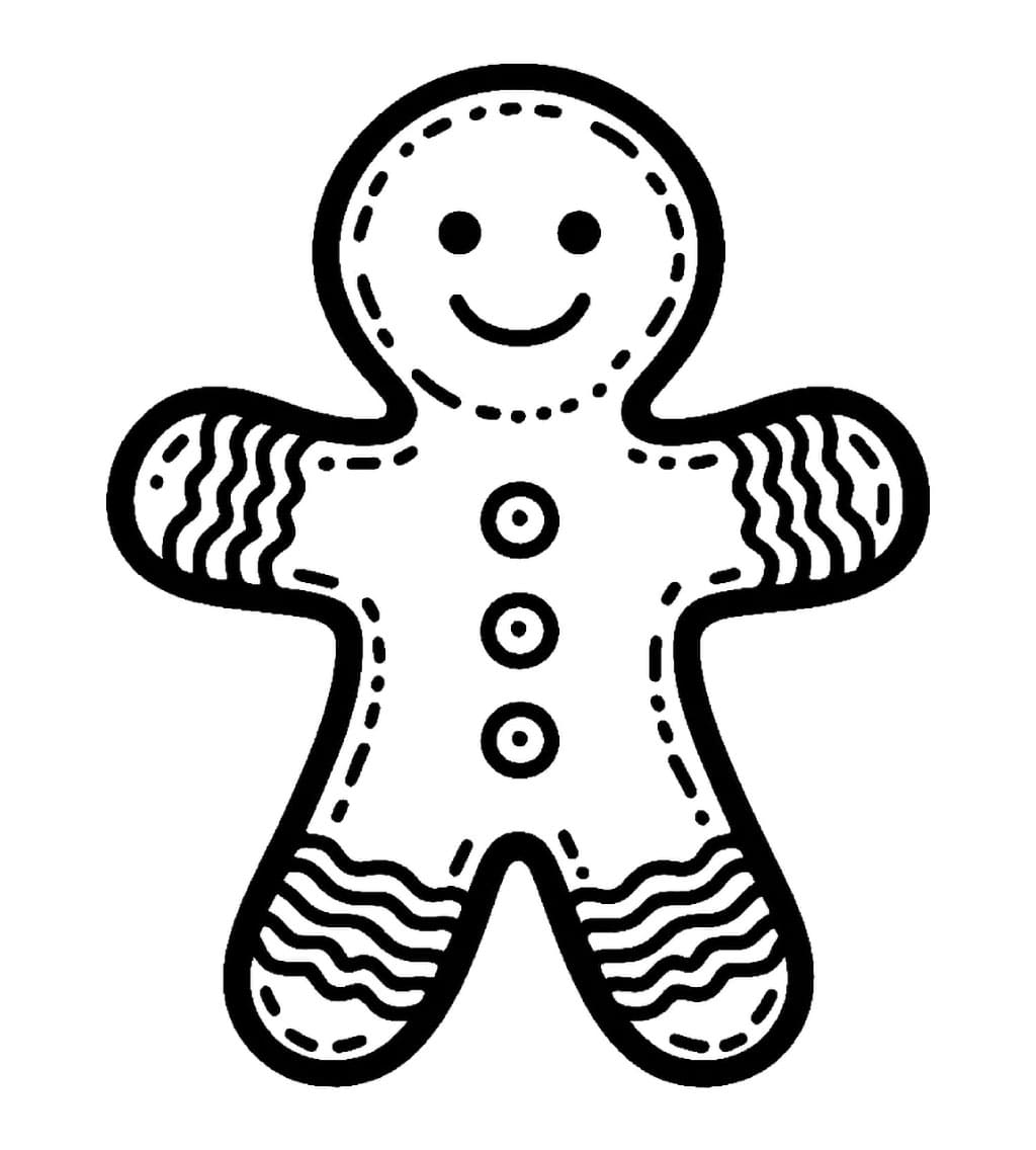 Omino di pan di zenzero caldo da colorare