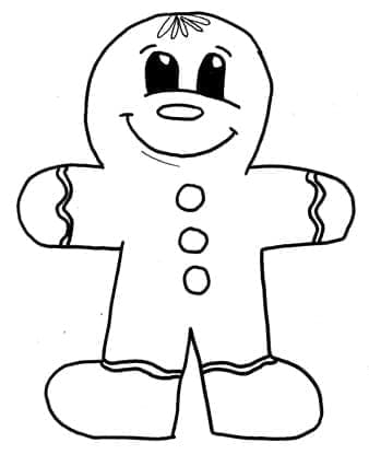 Omino di pan di zenzero carino da colorare