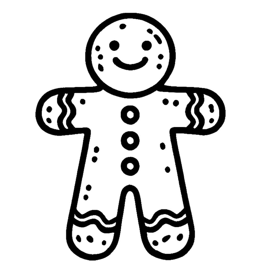 Omino di pan di zenzero facile da colorare