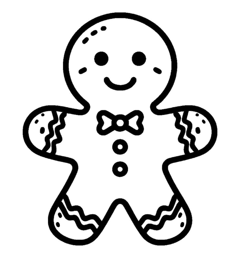 Omino di pan di zenzero sorriso gratis da colorare