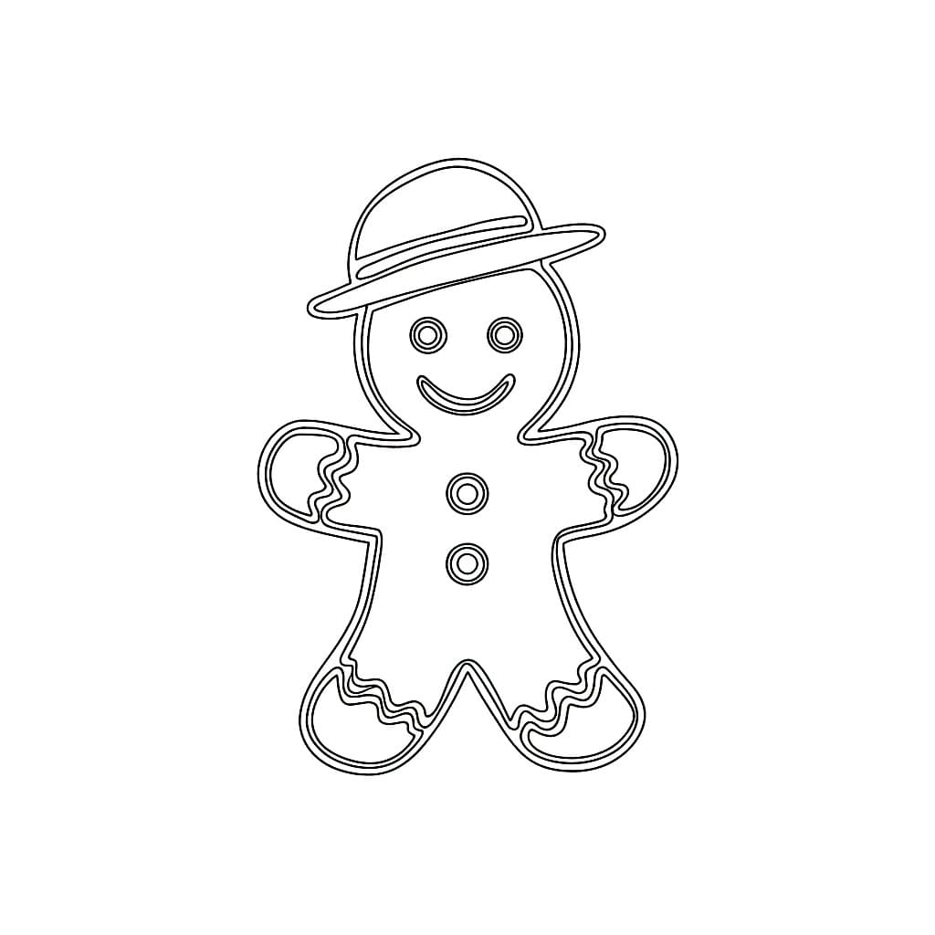 Omino di pan di zenzero stampabile da colorare