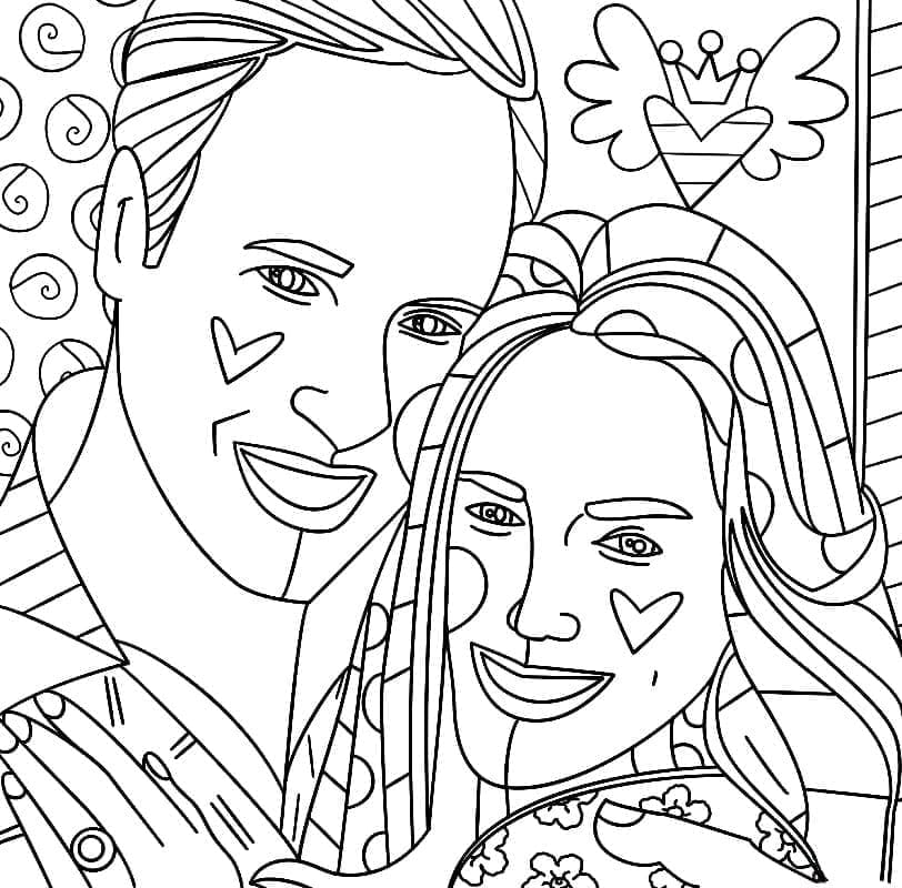 Opera d'arte di Romero Britto da colorare