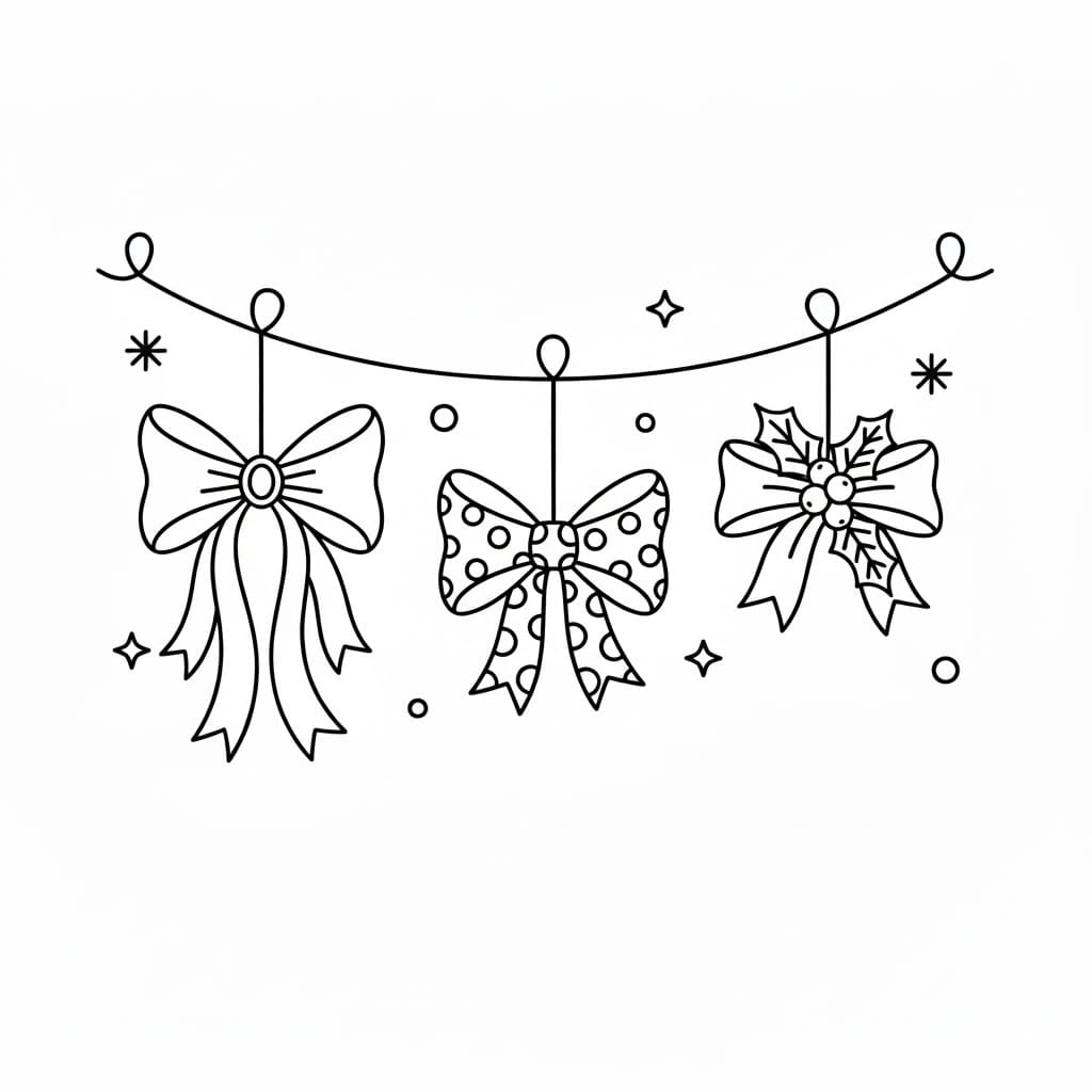 Ornamenti a Fiocco da colorare