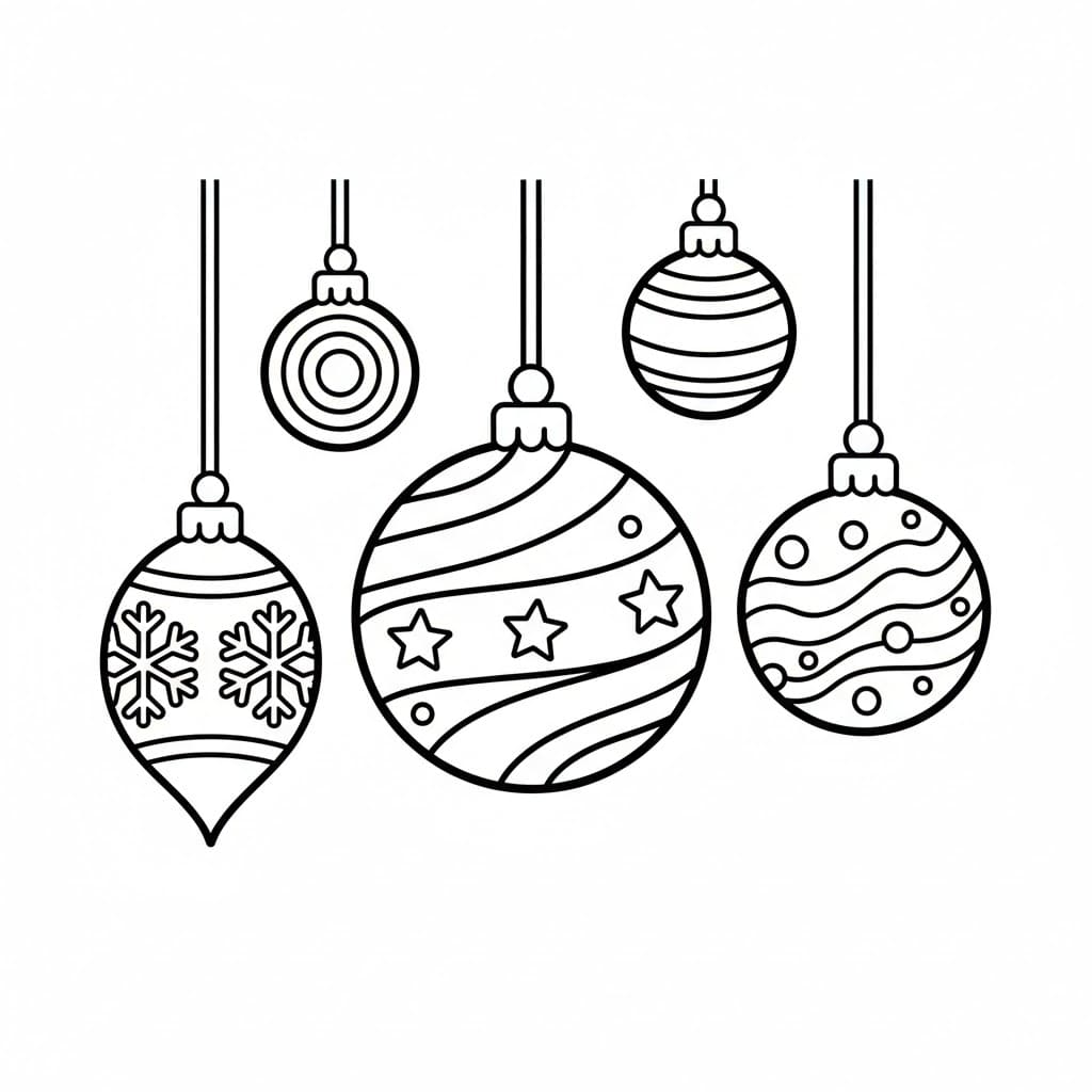 Ornamenti a Sfera di Natale da colorare