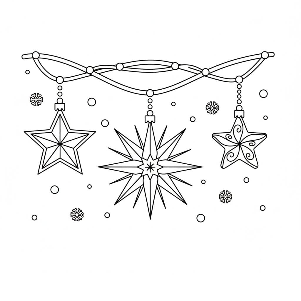 Ornamenti a Stella di Betlemme da colorare