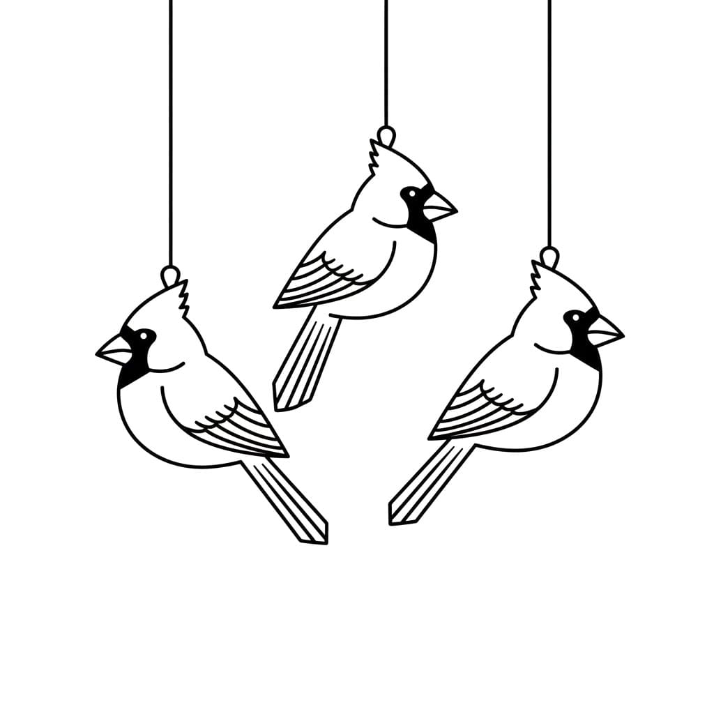Ornamenti a Uccello Cardinale da colorare