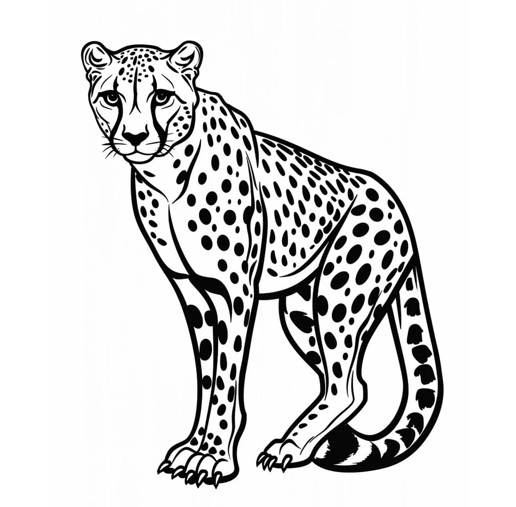 Ornamenti a forma di ghepardo da colorare