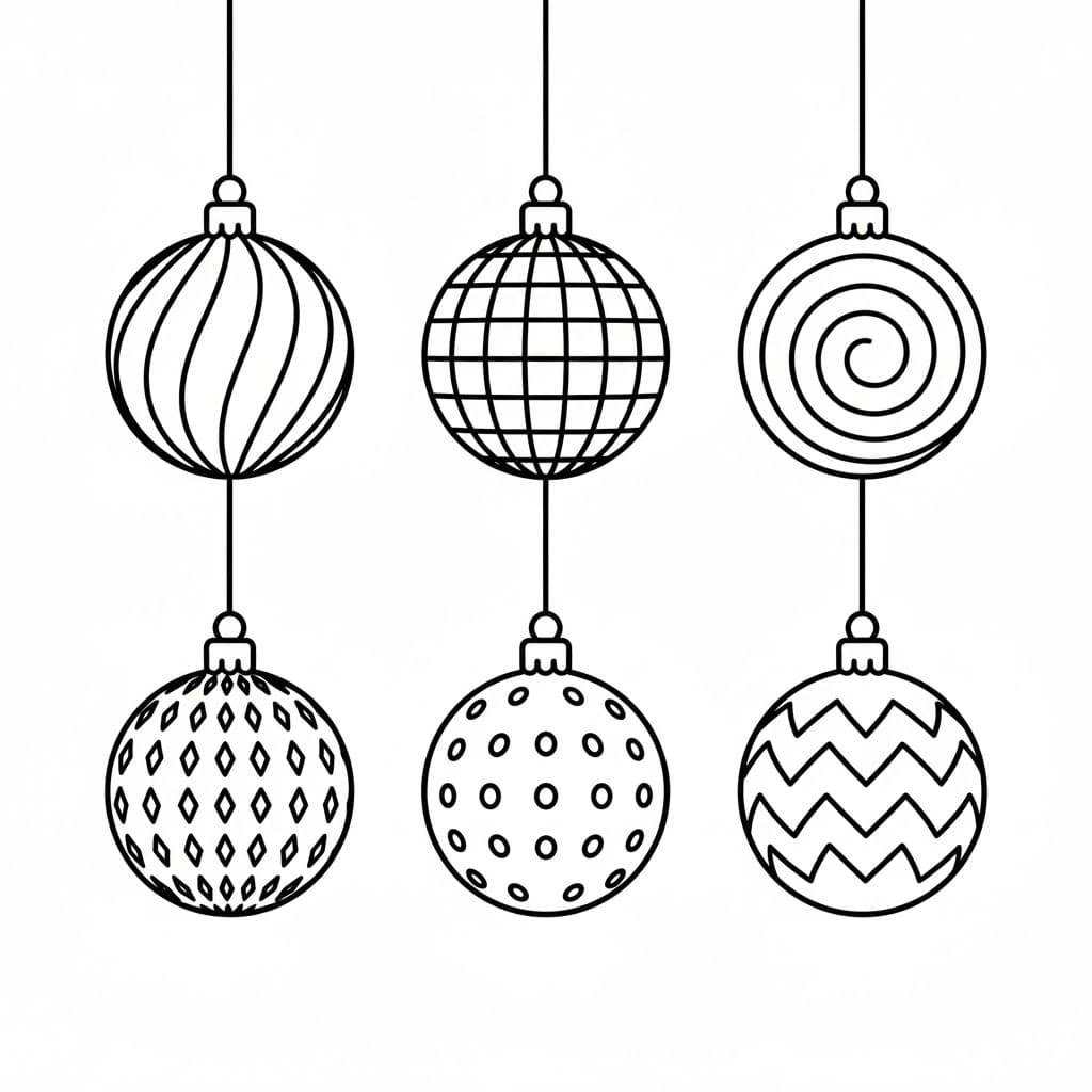 Ornamenti di Palline Decorate da colorare