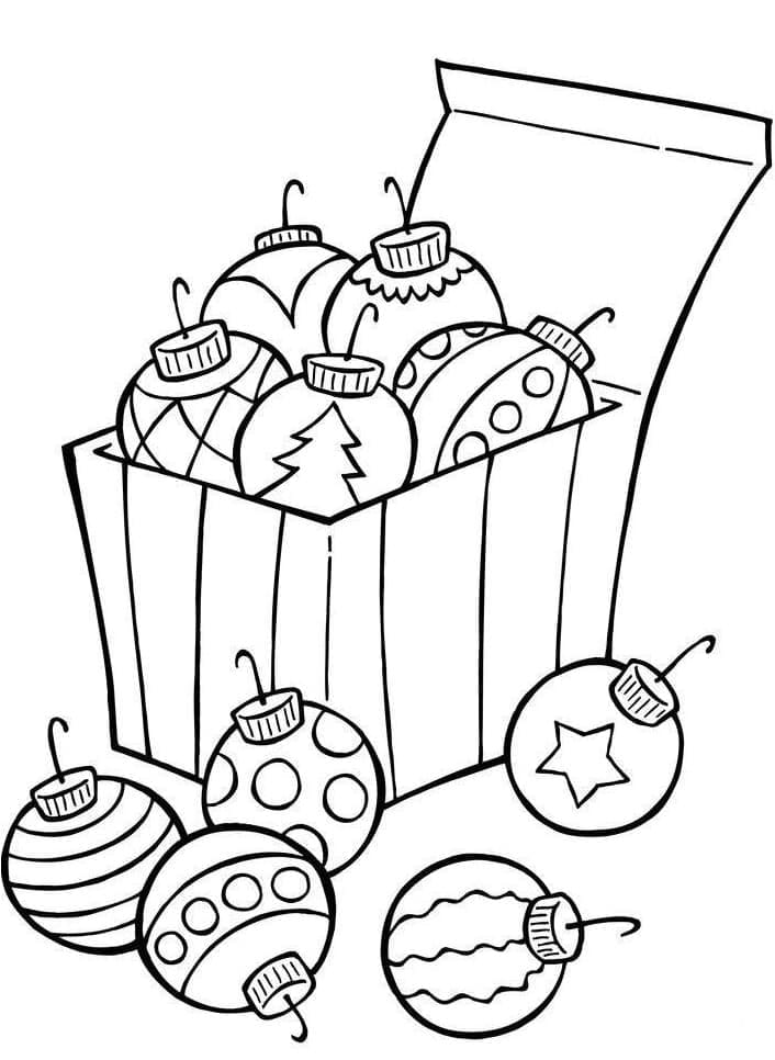 Ornamenti in una scatola da colorare