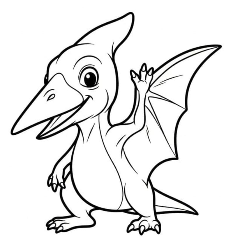 Ornamento a forma di pterodattilo da colorare