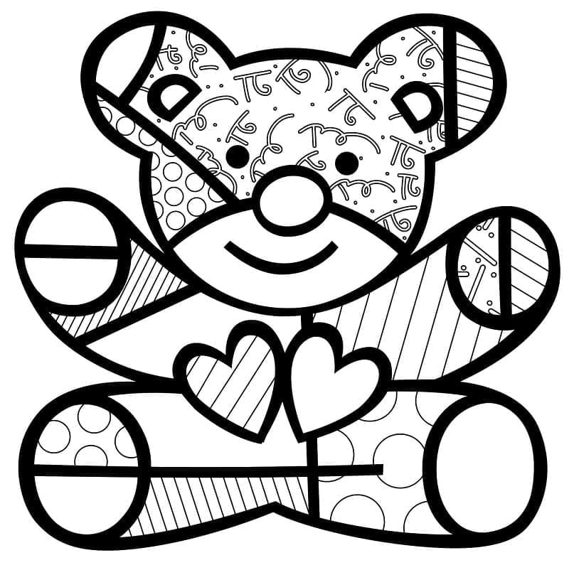 Orsacchiotto di peluche di Romero Britto da colorare