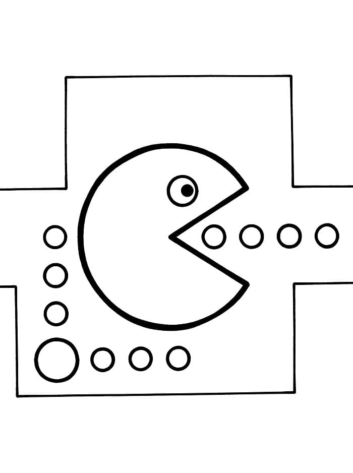 Pac Man che mangia da colorare