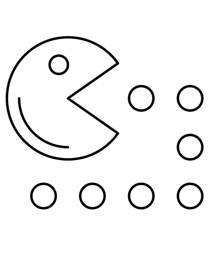 Pac Man semplice e gratuito da colorare