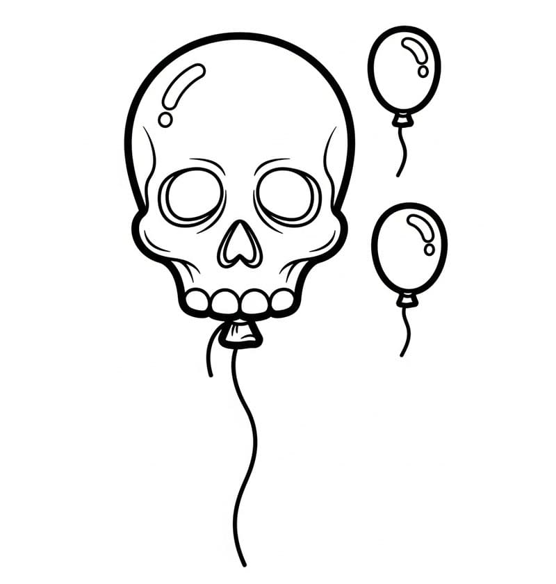 Palloncino a forma di teschio da colorare