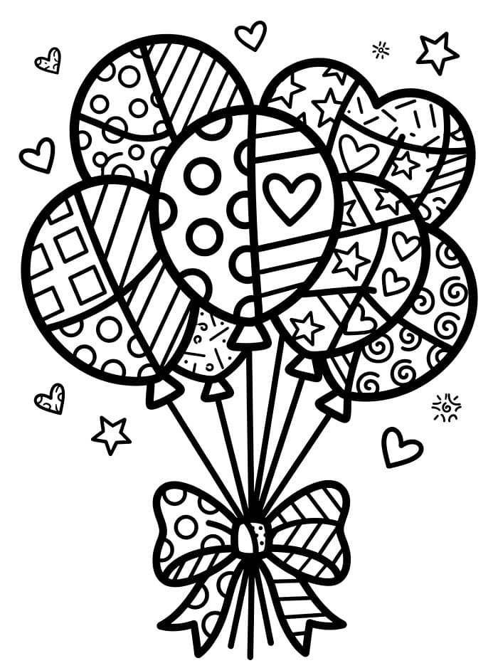 Palloncino in stile Romero Britto da colorare
