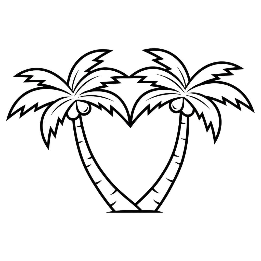 Palma a forma di cuore da colorare