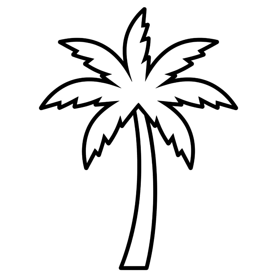 Palma con grande fogliame da colorare