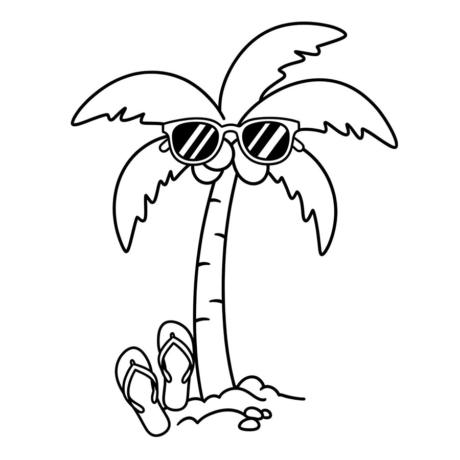 Palma in estate da colorare