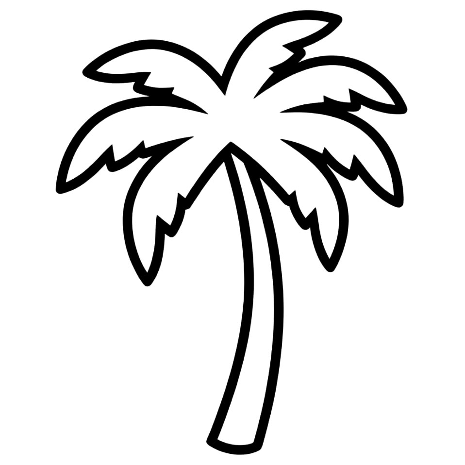 Palma in piedi da sola da colorare