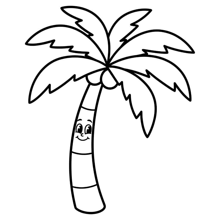 Palma in stile cartone animato da colorare