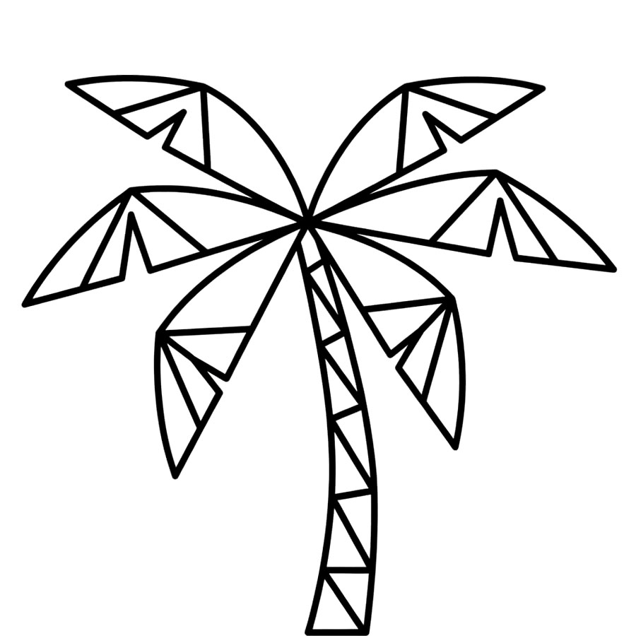 Palma in stile geometrico da colorare