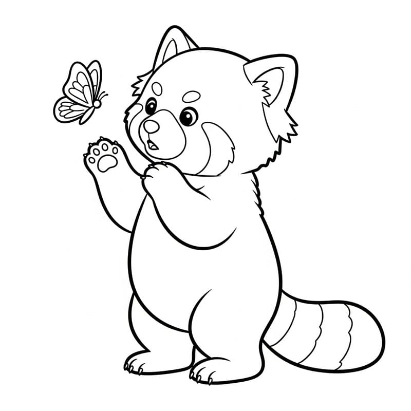 Panda Rosso da colorare