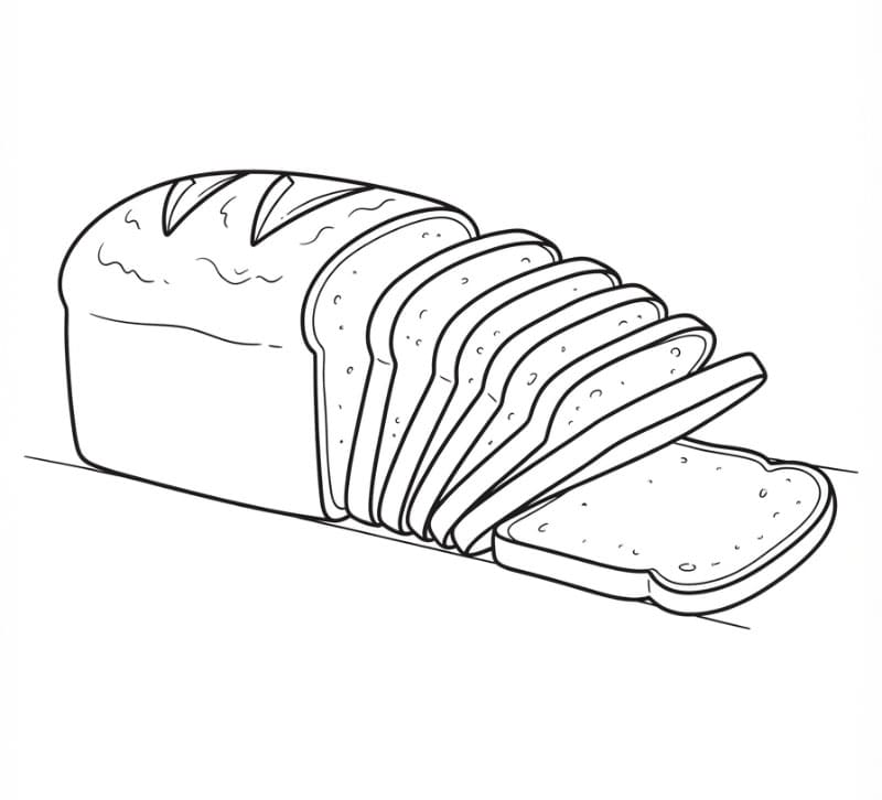 Pane a fette gratuito da colorare