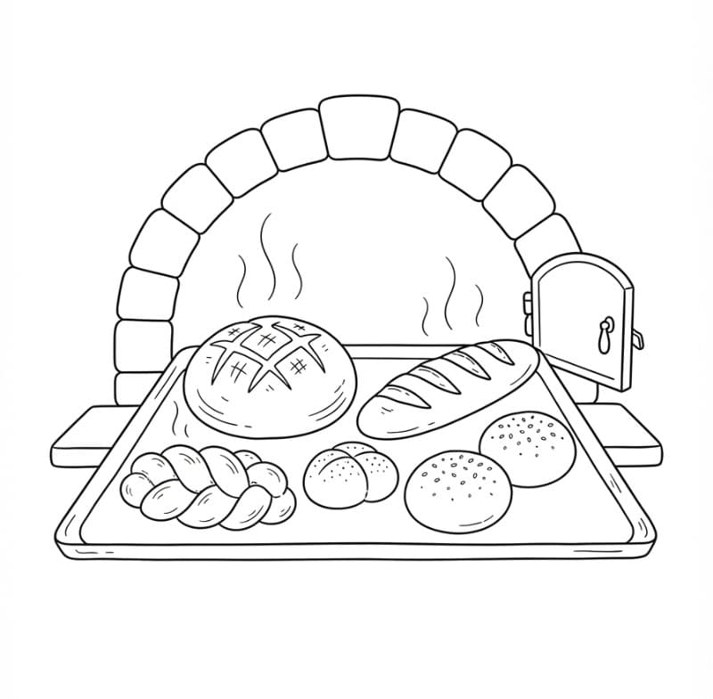 Pane appena sfornato gratuito da colorare