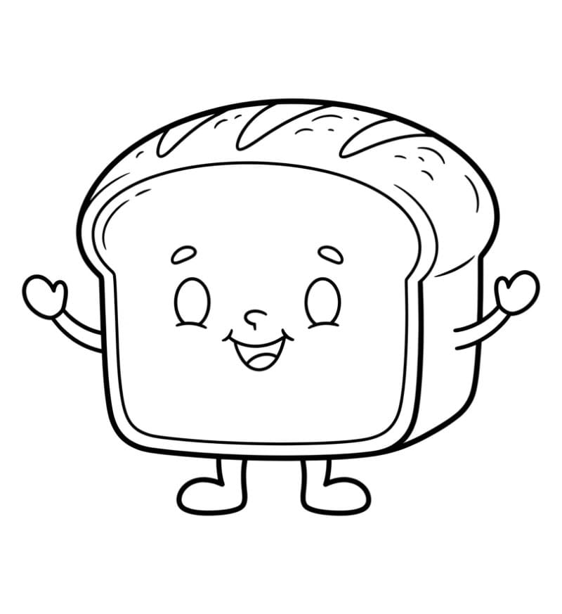 Pane carino sorridente da colorare