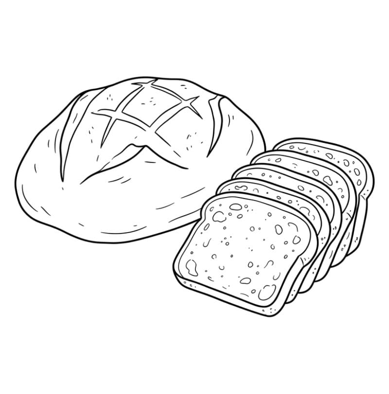 Pane con fette da colorare