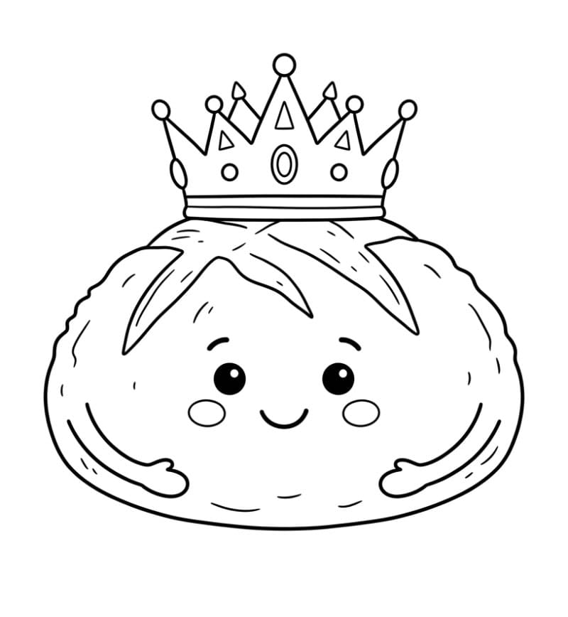 Pane con una corona da colorare