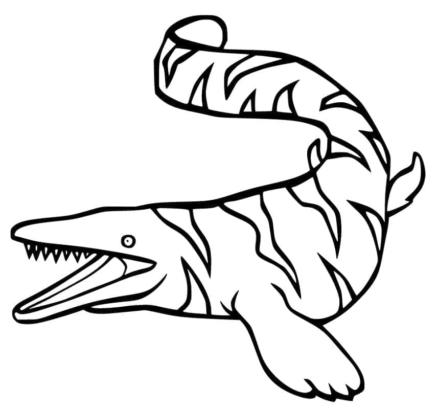 Panoramica del Mosasauro da colorare