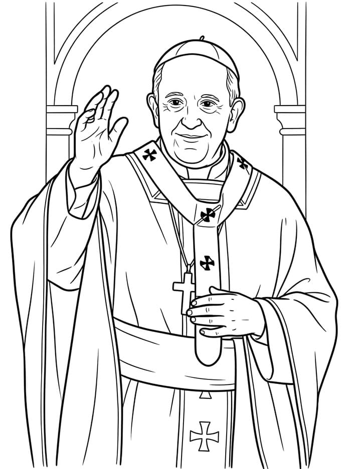 Papa Francesco che benedice da colorare